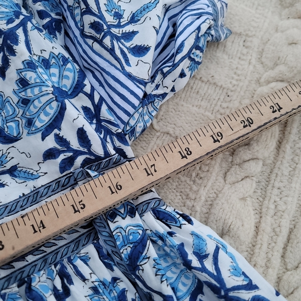 Cynthia Cazort Collins Floral Midi Dress size S/M Blue White - Picture 12 of 13
